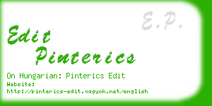 edit pinterics business card